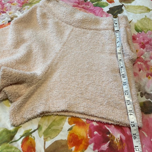 CULPOS x Fuzzy High-Rise Shorts Size Medium Soft Pink PJ Shorts INC - Picture 10 of 11